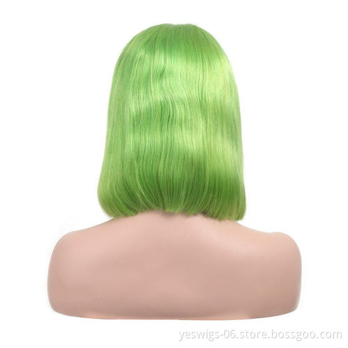 Wholesale Green Bob Wigs Human Hair 13x4 Lace Front Wigs Virgin Hair Lace Wigs